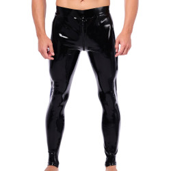 XRUB Latex Pantalon en latex Xrub avec Zip Avant/Arrière Noir-Bleu